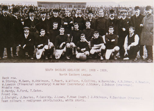 old photograph of South Shields Adelaide AFC 1908 - 1909