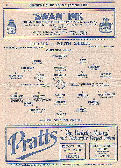 Chelsea FC Chronicle Official Programme 1927