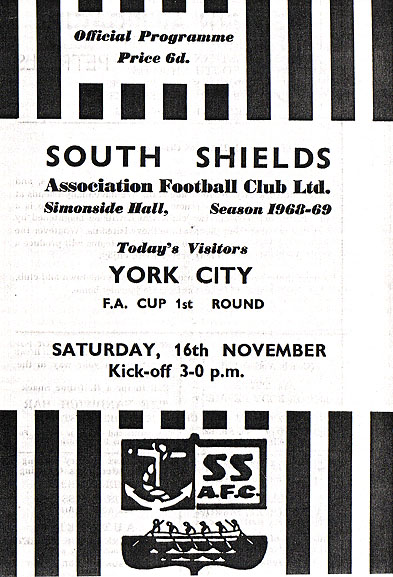 south shields v york city football programmes 1968
