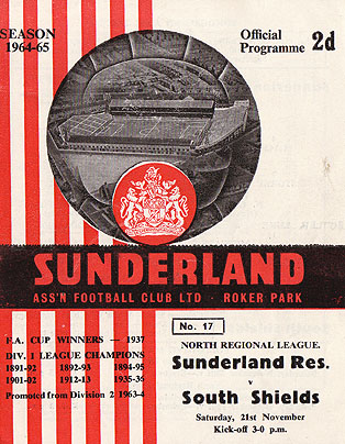 Sunderland v South Shields Football Programmes