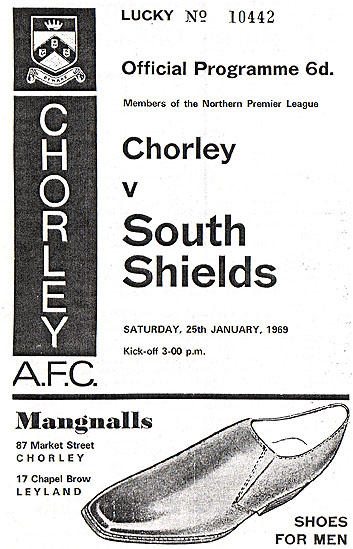 South Shields v Chorley football programme 1969