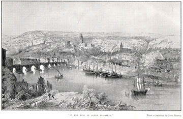 old Elizabethan picture of sailing ships on the River Tyne