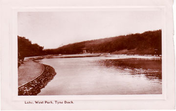 old 1910 photograph of the lake at West Park South Shields