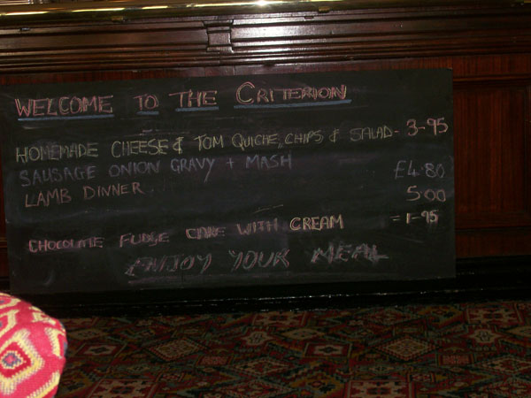 photo of dinner menu