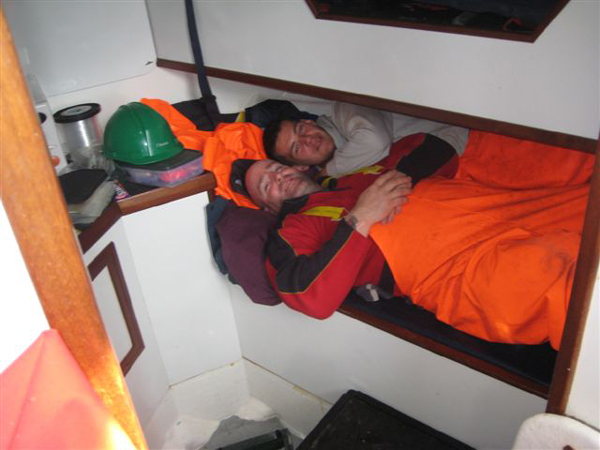 sleeping in boat