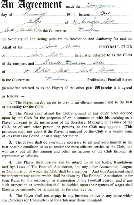 South Shields Football Club Players Papers
