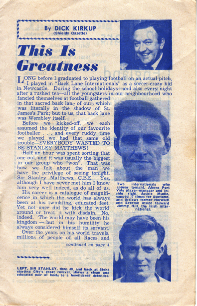 old photo of dick kirkup of the shields gazette