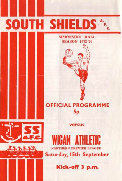 south shields football club v wigan athletic programme