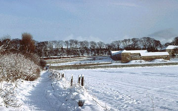picture of a snow on cleadon hills farm