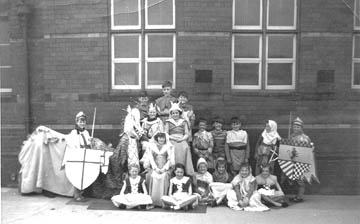 old photo of St georges day parade day play